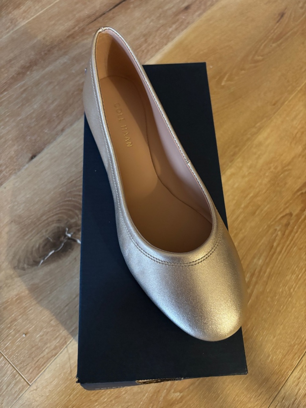 Cole Haan Metallic Gold Leather Ballet Flat